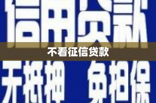 泾河不看征信贷款