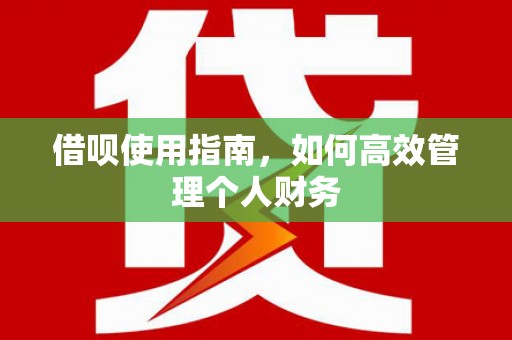 铜山借呗使用指南，如何高效管理个人财务