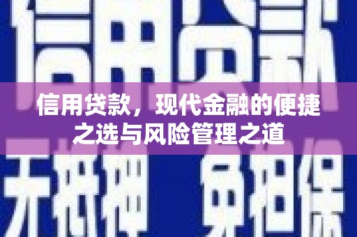三水信用贷款，现代金融的便捷之选与风险管理之道