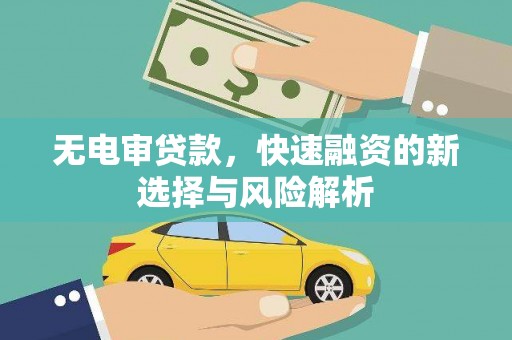 和硕无电审贷款，快速融资的新选择与风险解析